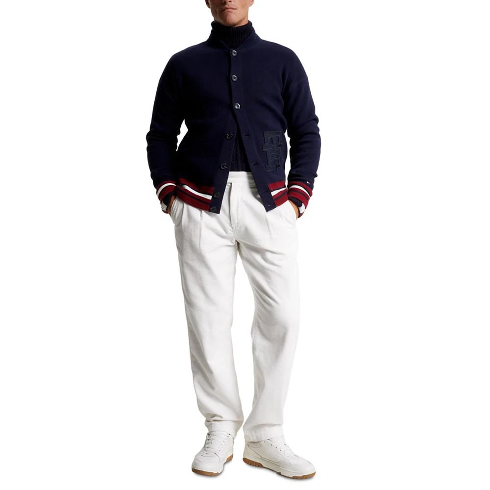 商品Tommy Hilfiger|Men's Monogram Logo Appliqué Knit Varsity Bomber Jacket,价格¥1098,第2张图片详细描述