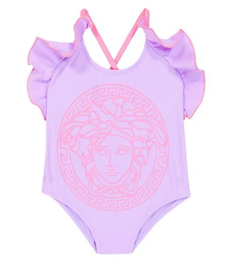 商品Versace|Baby Medusa ruffle-trimmed swimsuit,价格¥895,第1张图片