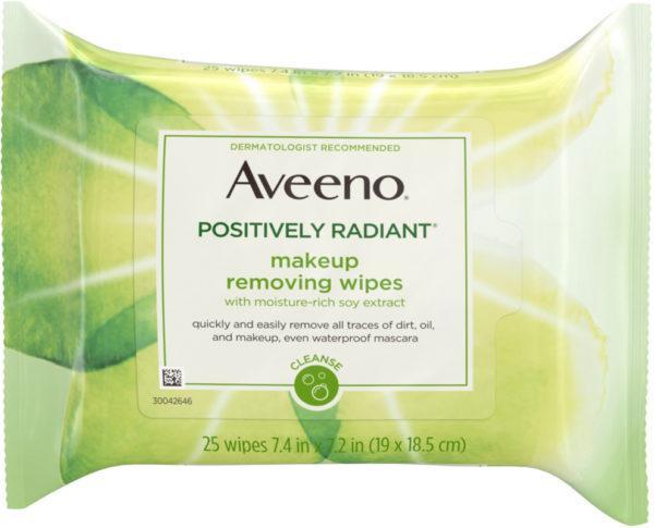商品Aveeno|Positively Radiant Makeup Removing Wipes,价格¥67,第1张图片