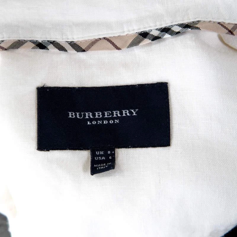 商品[二手商品] Burberry|Burberry Off White Linen Pocket Detail Button Front Shirt S,价格¥2175,第5张图片详细描述