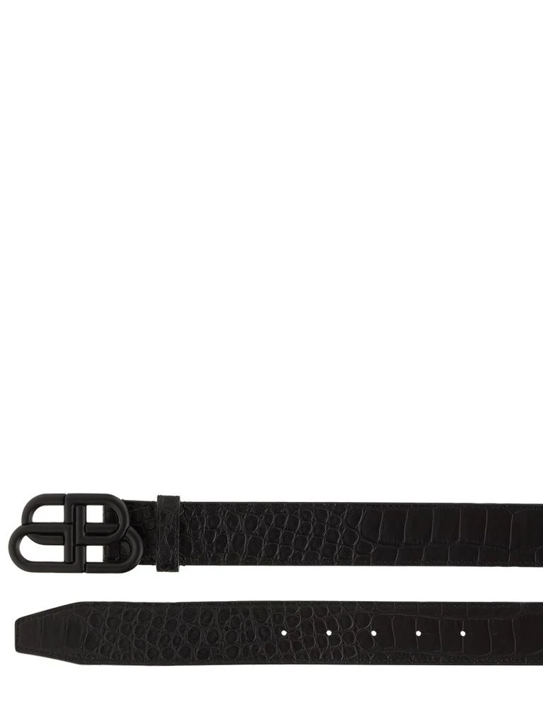 商品Balenciaga|3.5cm Bb Croc Embossed Leather Belt,价格¥3811,第2张图片详细描述