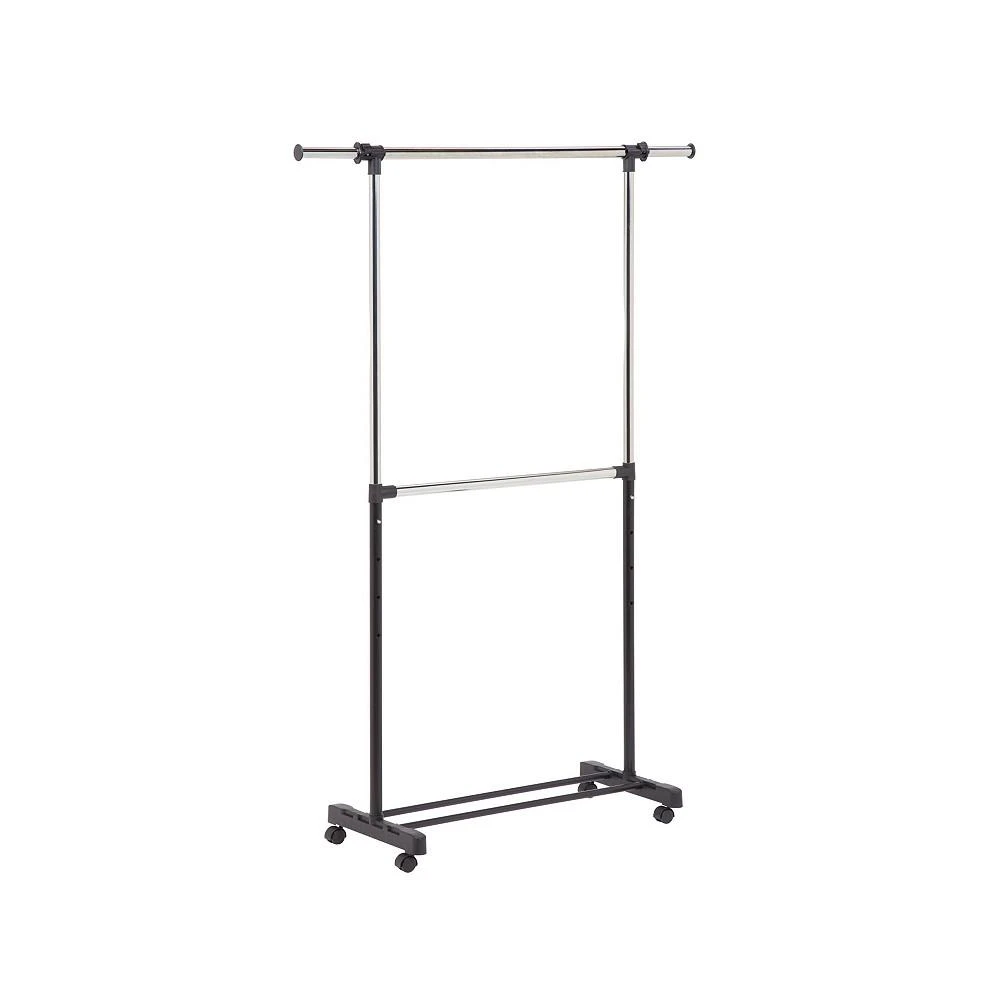 商品Honey Can Do|Adjustable Rolling Metal Double Clothes Rack,价格¥317,第1张图片