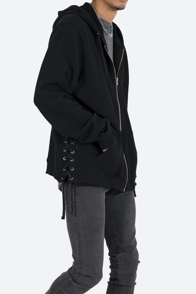 Laced Zip Up Hoodie - Black 商品