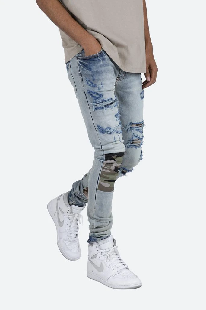 X408 Repaired Skinny Denim - Blue 商品