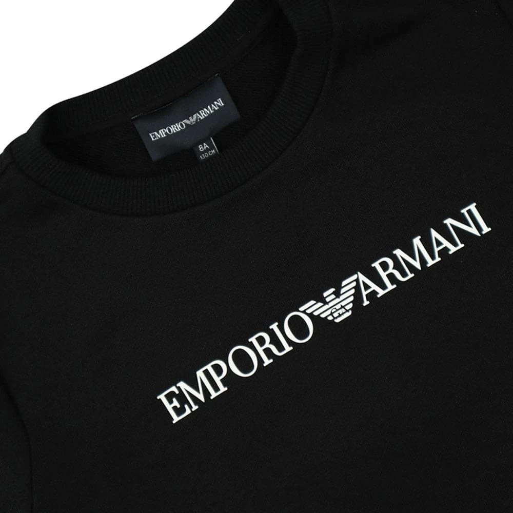 商品Emporio Armani|Black Crew Neck Logo Sweatshirt,价格¥516,第2张图片详细描述