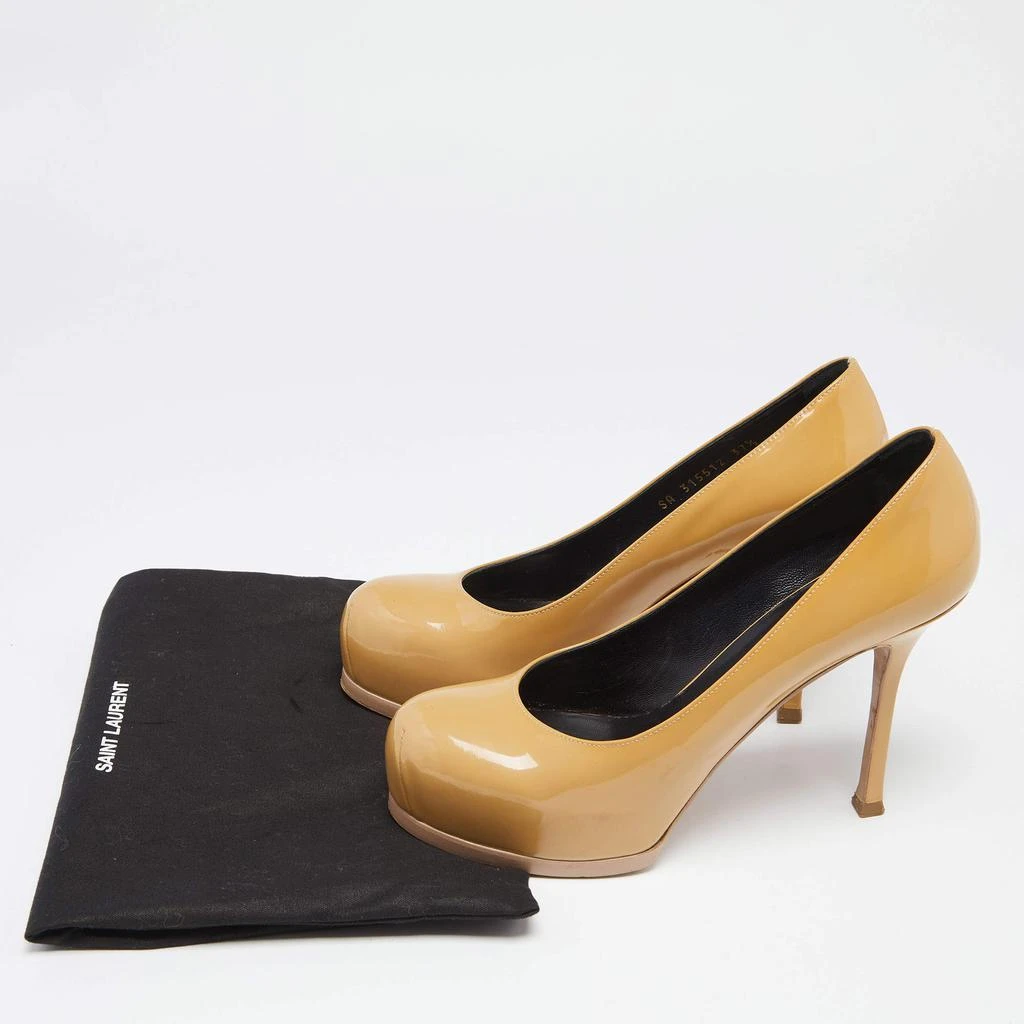 Saint Laurent Beige Patent Leather Tribtoo Platform Pumps Size 37.5 商品