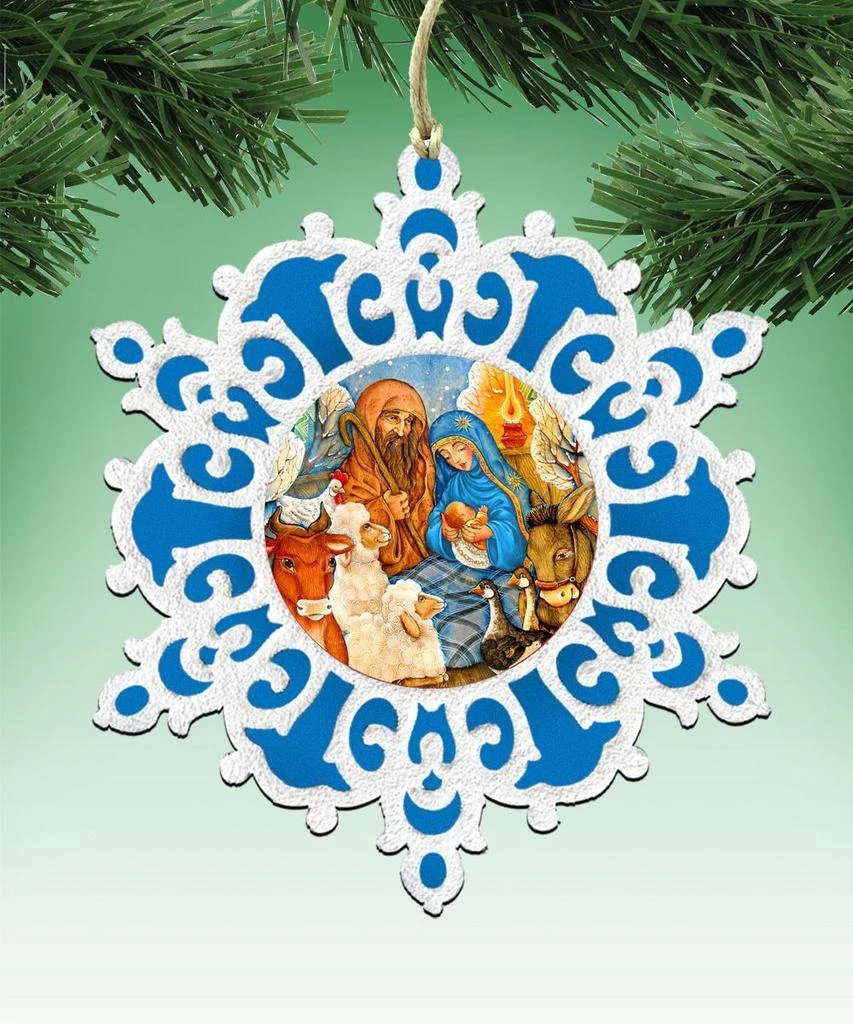 商品Designocracy|Designocracy Nativity Snowflake Wood Ornaments Set of 2 G.DeBrekht Inspirational,价格¥204,第2张图片详细描述