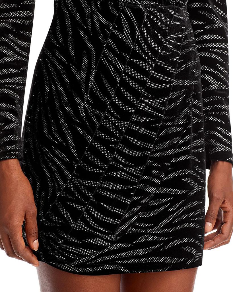 Metallic Animal Print Velvet Mini Dress - 100% Exclusive商品第7张图片规格展示