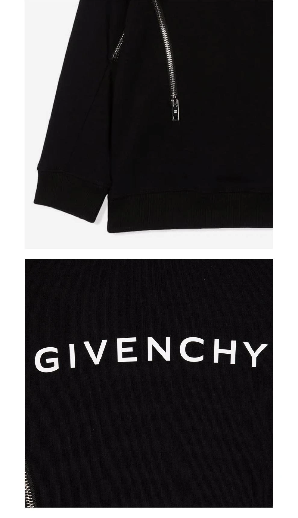 商品Givenchy|大童款 黑色logo印花连帽衫卫衣【香港仓极速发货】,价格¥2343,第5张图片详细描述