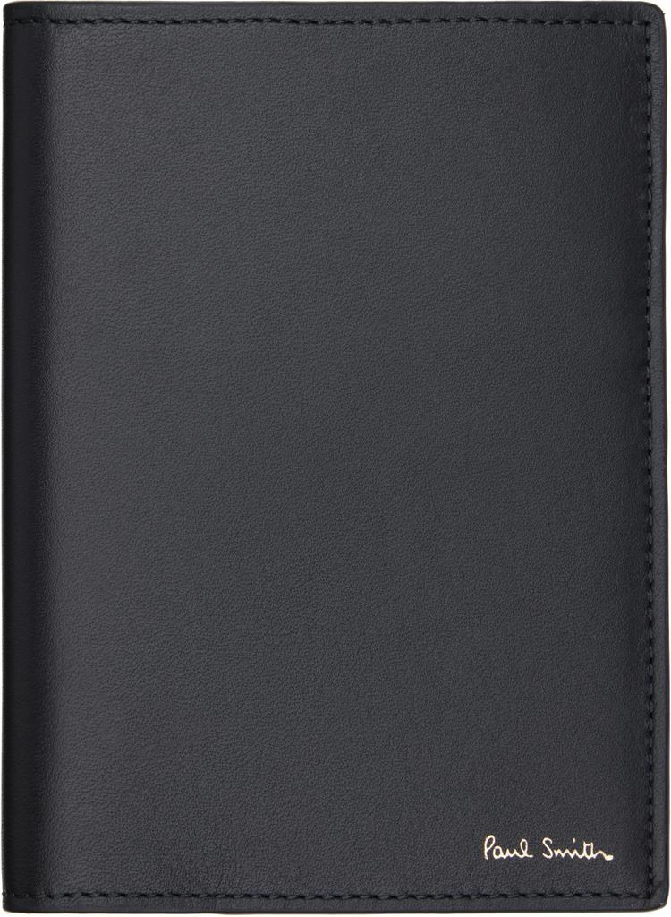 Schwarzes Reisepassetui aus Leder mit „Signature Stripe“-Innenausstattung image 2