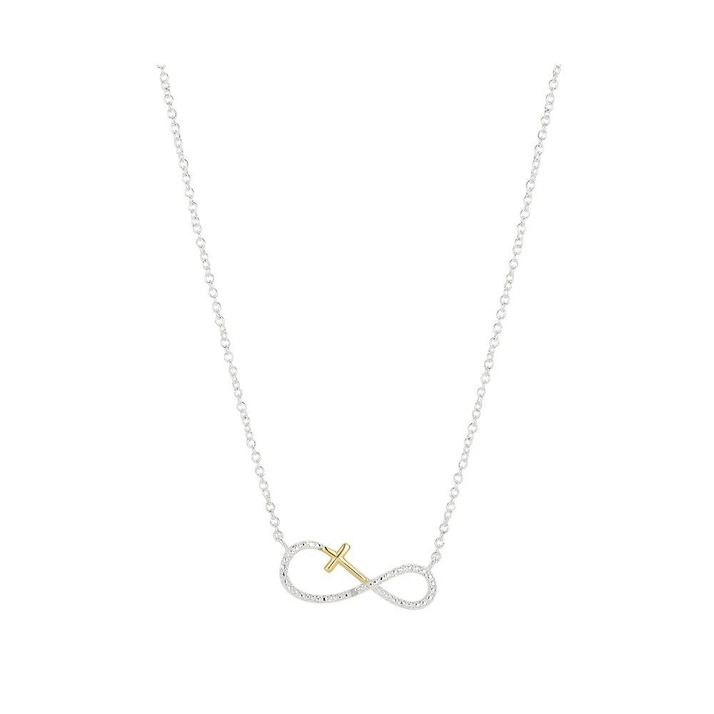 商品Unwritten|14K Gold Flash Plated Cubic Zirconia Cross Infinity Pendant Necklace,价格¥151,第1张图片