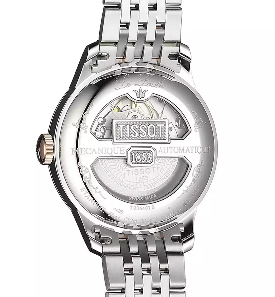 商品Tissot|Men's Swiss Automatic Le Locle Two-Tone Stainless Steel Bracelet Watch 39mm,价格¥5980,第5张图片详细描述