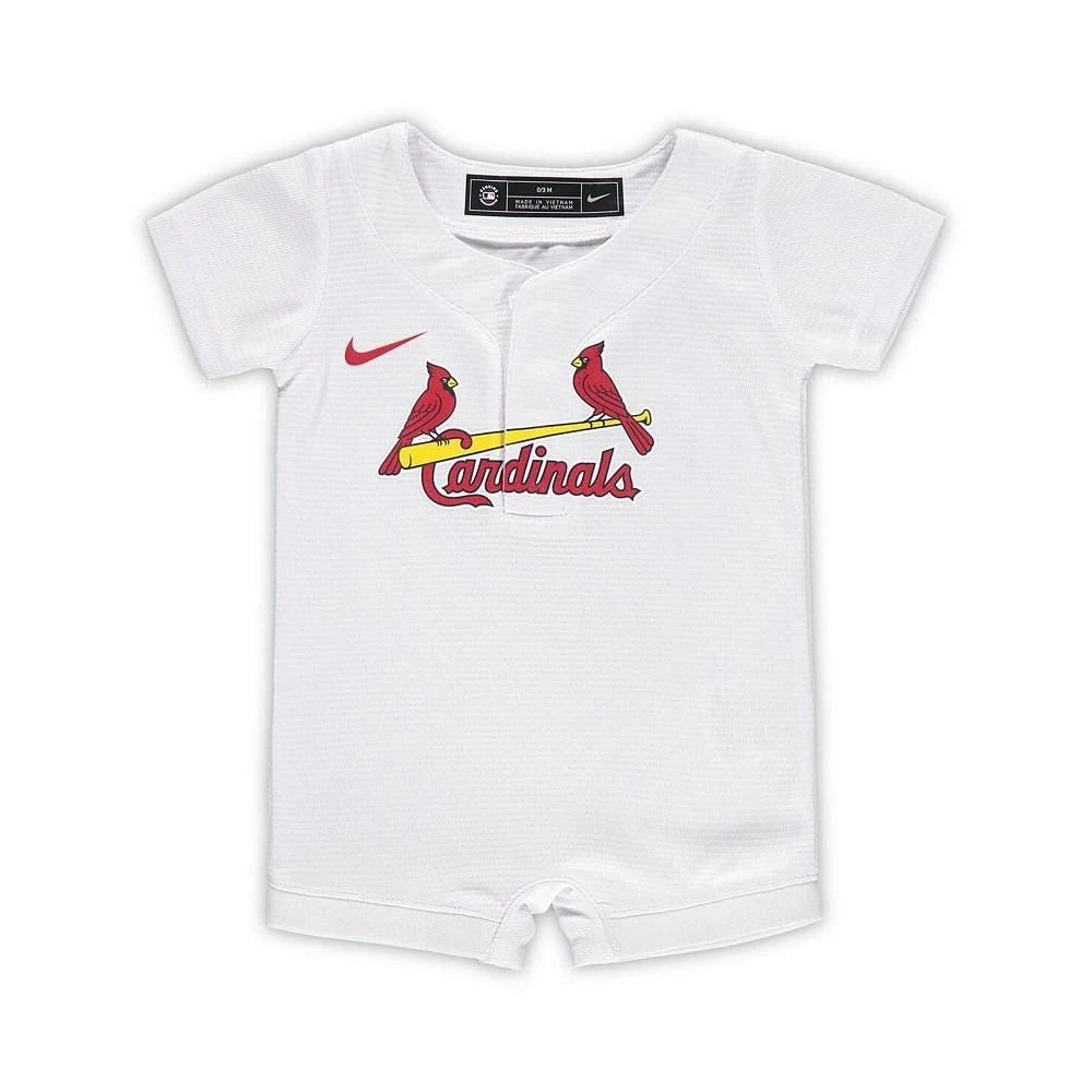 商品NIKE|Newborn and Infant Boys and Girls White St. Louis Cardinals Official Jersey Romper,价格¥298,第1张图片