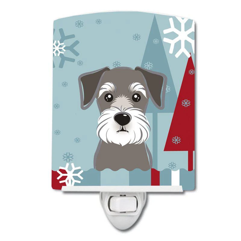 商品Caroline's Treasures|Winter Holiday Schnauzer Ceramic Night Light,价格¥204,第1张图片