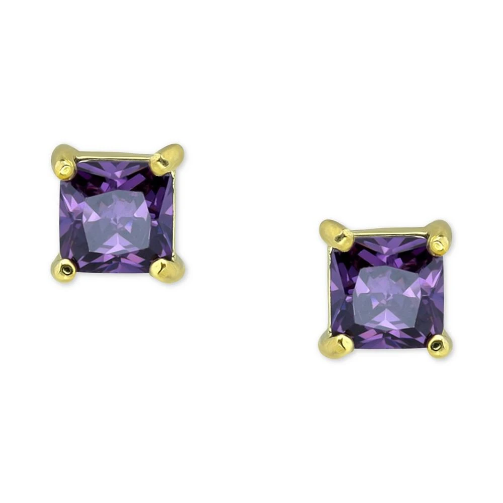 商品Giani Bernini|Cubic Zirconia Square Stud Earrings in 18k Gold-Plated Sterling Silver, Created for Macy's,价格¥142,第3张图片详细描述