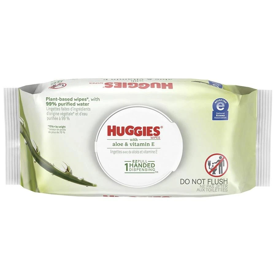 商品Huggies|Wipes with Aloe & Vitamin E, 1 Flip-Top Pack Fragrance Free,价格¥25,第2张图片详细描述