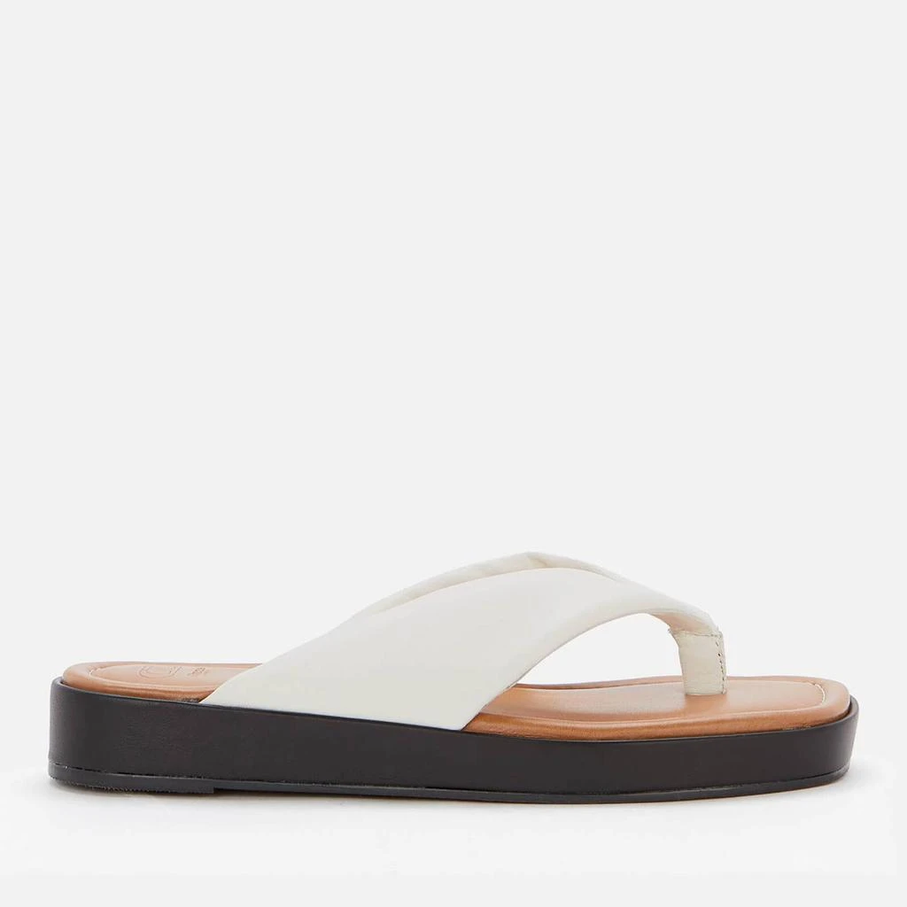 商品Dune|DUNE WOMEN'S LONGISLAND LEATHER TOE POST SANDALS - ECRU/LEATHER,价格¥541,第1张图片