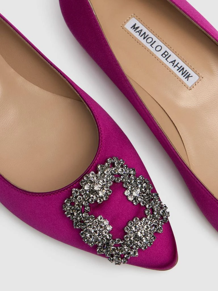 商品Manolo Blahnik|10mm Hangisi Silk Satin Flats,价�格¥8385,第3张图片详细描述