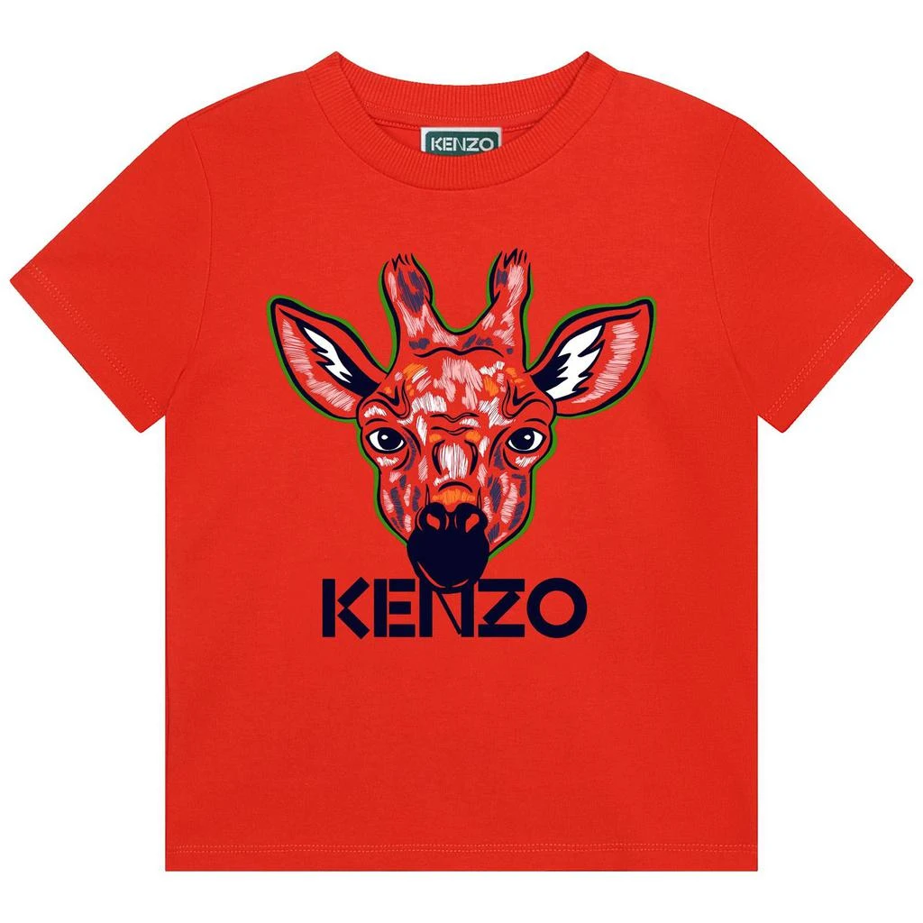 商品Kenzo|Kenzo Kids T-shirt Arancione Con Giraffa E Logo,价格¥810,第1张图片