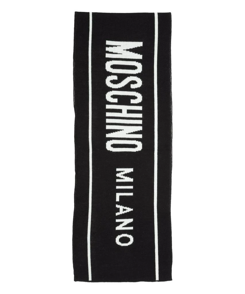 商品Moschino|Moschino Logo Intarsia Finished Edge Scarf,价格¥540,第2张图片详细描述