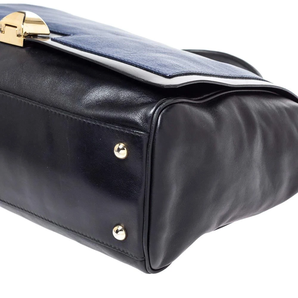 Furla Black/Blue Leather Cortina Top Handle Bag 商品