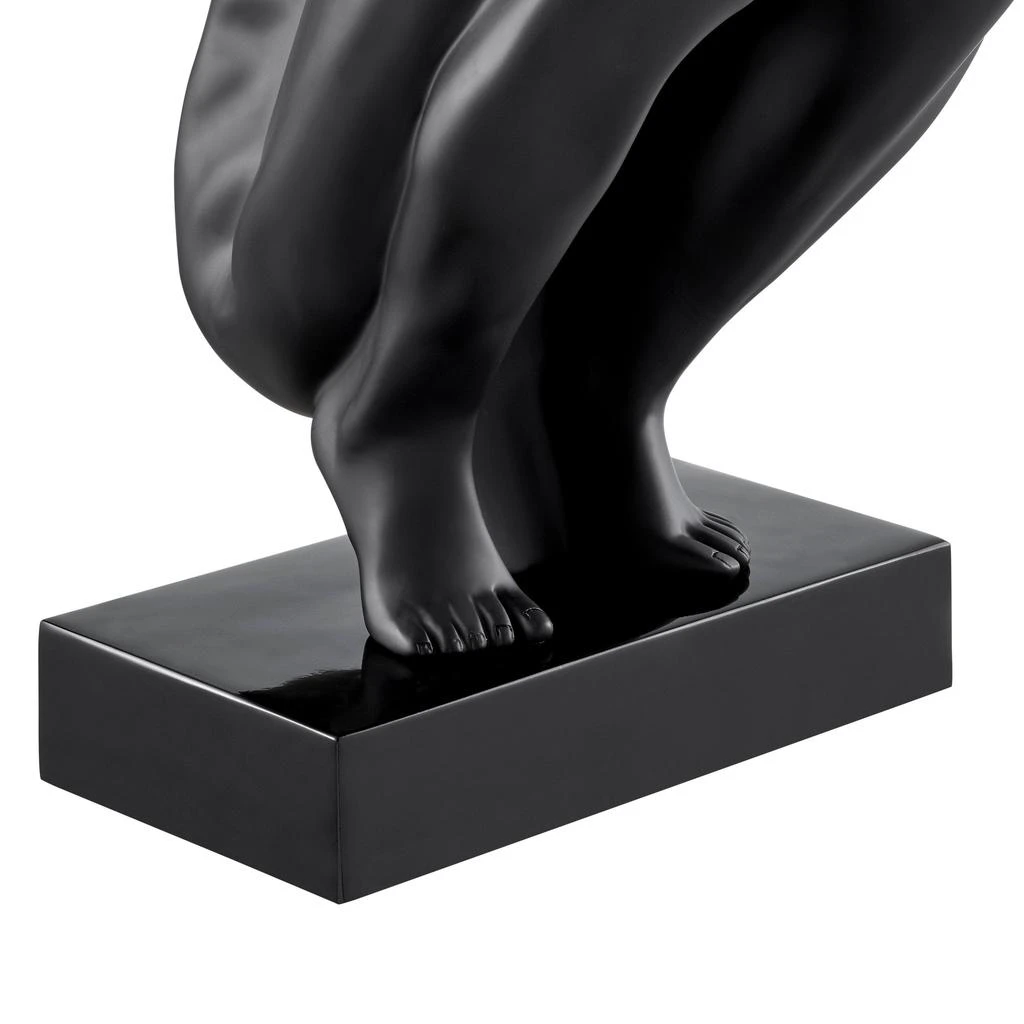 商品Finesse Decor|Large Saluting Man Resin Sculpture 37" Wide x 19" Tall // Matte Black,价格¥1418,第3张图片详细描述