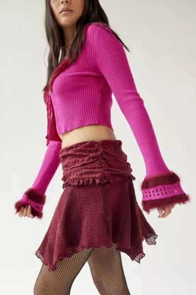 UO Lace Asymmetrical Mini Skirt商品第4张图片规格展示