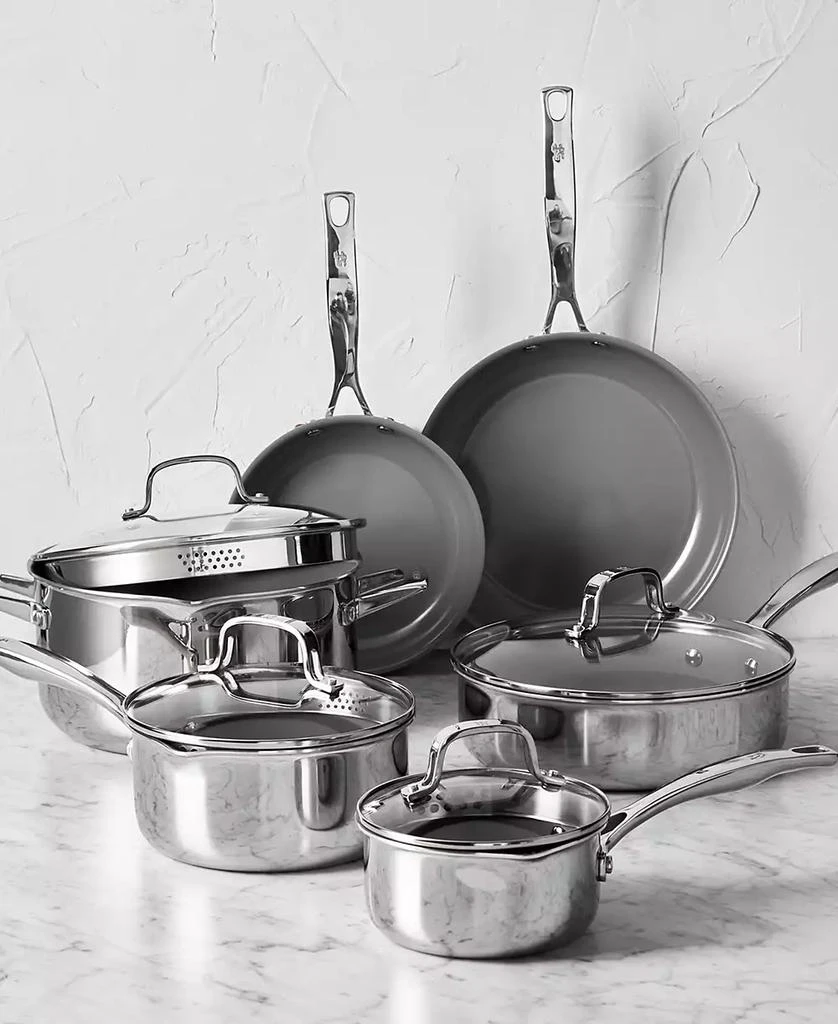 商品ZWILLING|HENCKELS CLAD H3 Ceramic Nonstick 10 Pc Stainless Steel Ceramic Nonstick Cookware Set,价格¥2316,第2张图片详细描述