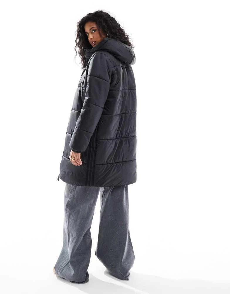 商品Adidas|adidas Originals Adicolor Long Puffer jacket in black,价格¥1156,第4张图片详细描述