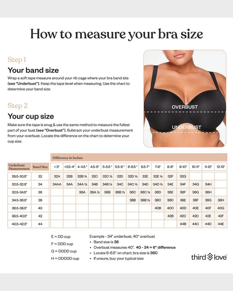商品ThirdLove|Classic Uplift Plunge Bra,价格¥550,第4张图片详细描述