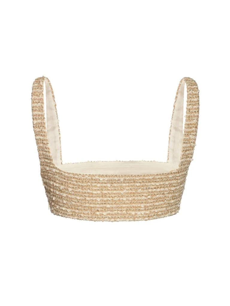 商品Valentino|Cotton Blend Lurex Bandeau Bra Top,价格¥4234,第2张图片详细描述