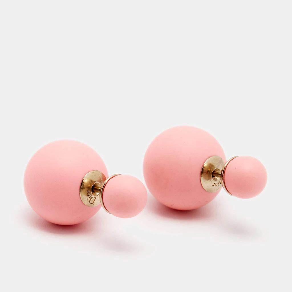 商品[二手商品] Dior|Dior Mise En Dior Tribales Matte Pink Gold Tone Metal Stud Earrings,价格¥1122,第2张图片详细描述