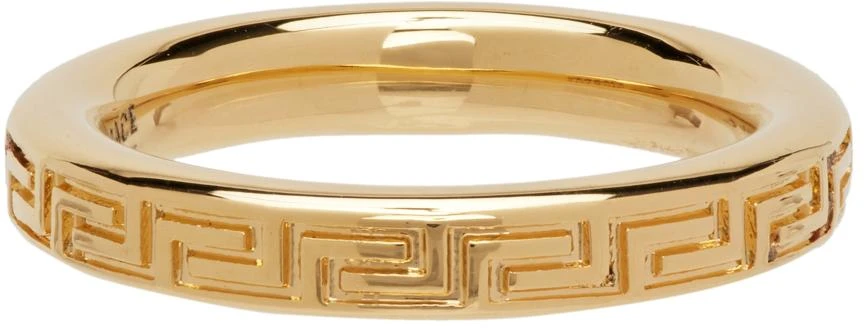 商品Versace|Gold Engraved Greek Key Ring,价格¥1846,第5张图片详细描述