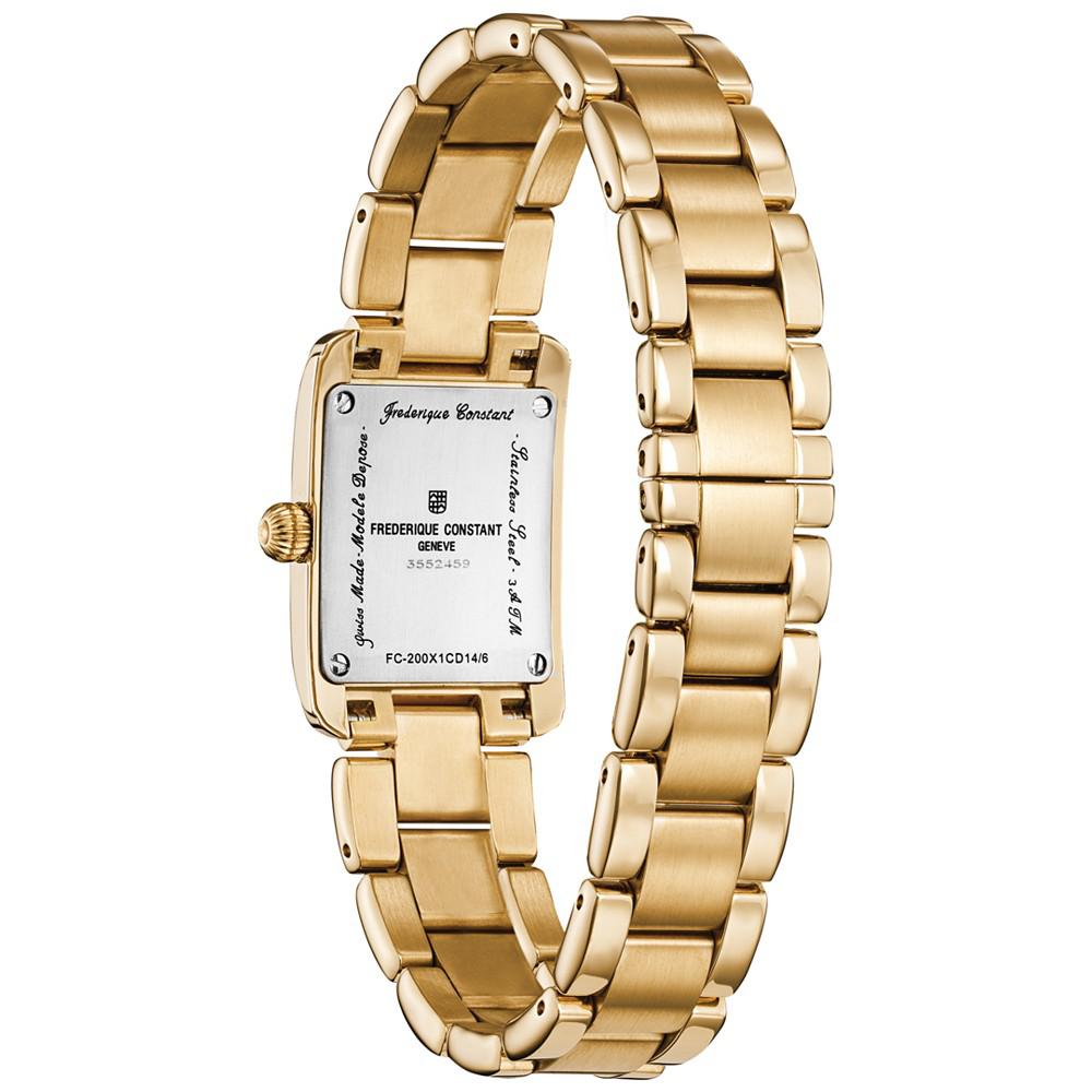 Women's Swiss Classic Carree Diamond (1/20 ct. t.w.) Gold-Tone Stainless Steel Bracelet Watch 23mm商品第3张图片规格展示