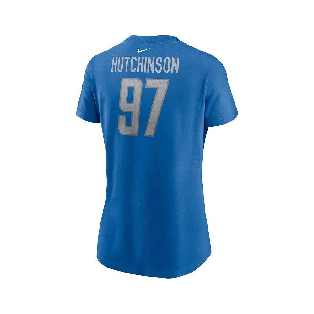 商品NIKE|Women's Aidan Hutchinson Blue Detroit Lions Player Name and Number T-shirt,价格¥302,第2张图片详细描述
