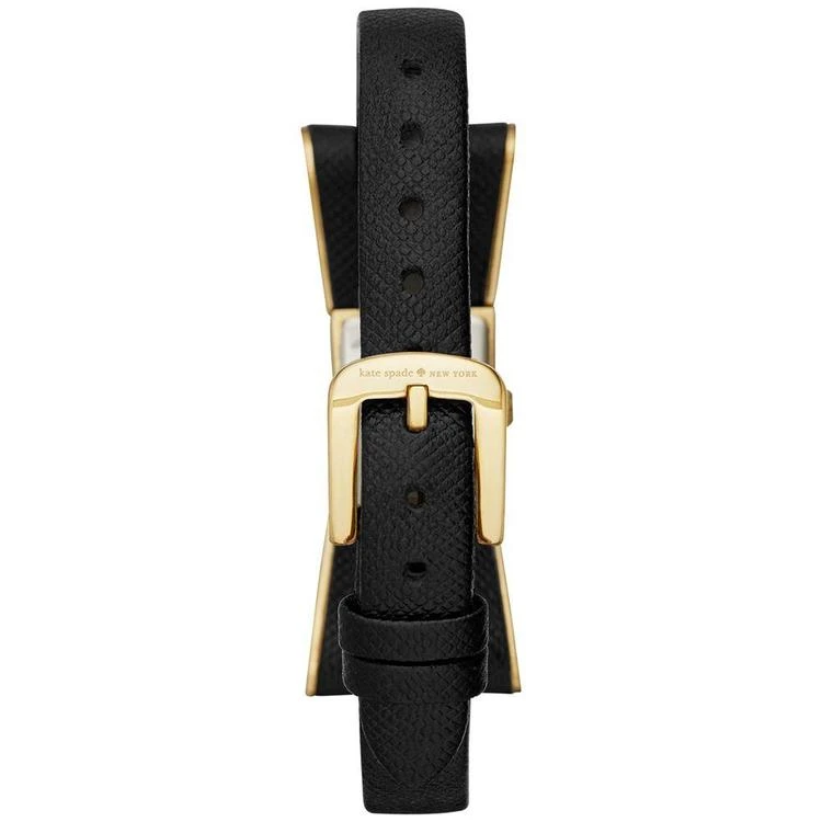 商品Kate Spade|Women's Kenmare Black Leather & Gold-Tone Stainless Steel Strap Watch 16x55mm 1YRU0899,价格¥1263,第4张图片详细描述