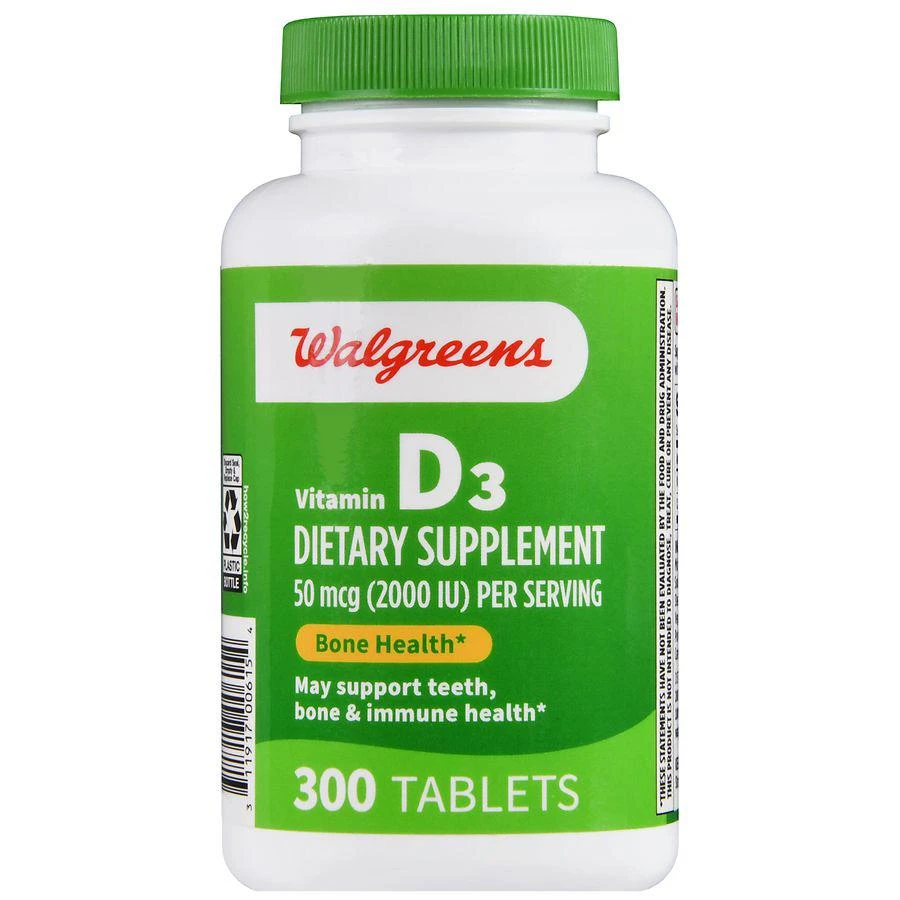商品Walgreens|Vitamin D3 50 mcg (2000 IU) Tablets,价格¥74,第2张图片详细描述