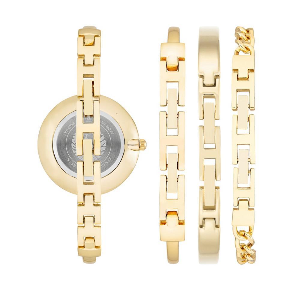 商品Anne Klein|Women's Gold-Tone Alloy Bangle Fashion Watch 41mm Set 4 Pieces,价格¥1101,第5张图片详细描述