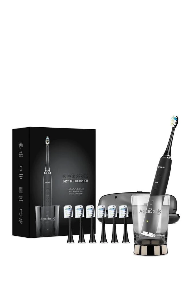 Black Series+ - Ultra Whitening 40,000 VPM Rechargeable Electric Toothbrush - ADA Accepted - Wireless Charging Glass - 6 Proflex Brush Heads & Travel Case – 4 Modes & Smart Timer -Sonic 商品