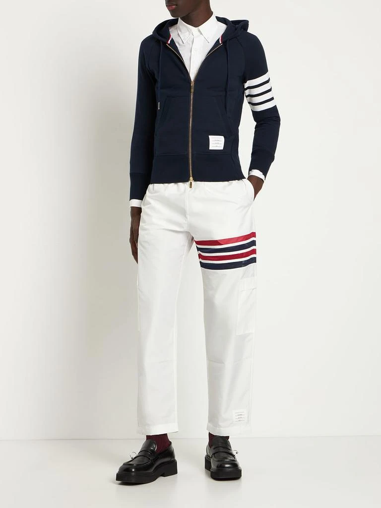 商品Thom Browne|Zip-up Stripes Cotton Sweatshirt Hoodie,价格¥6796,第1张图片详细描述