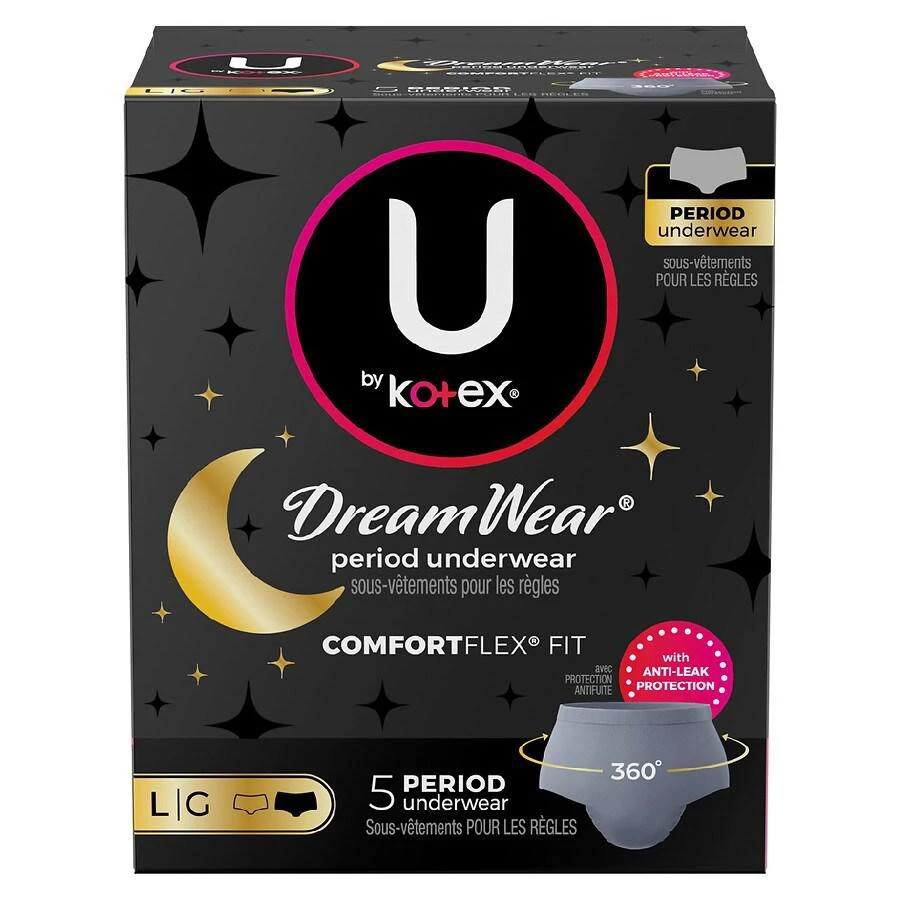 商品U by Kotex|DreamWear Disposable Overnight Period Underwear for Women Large,价格¥52,第3张图片详细描述