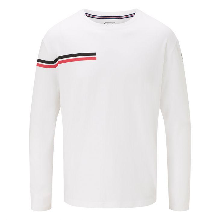 Messi Dual Stripe Long Sleeve Crew Neck T-Shirt - White商品第1张图片规格展示