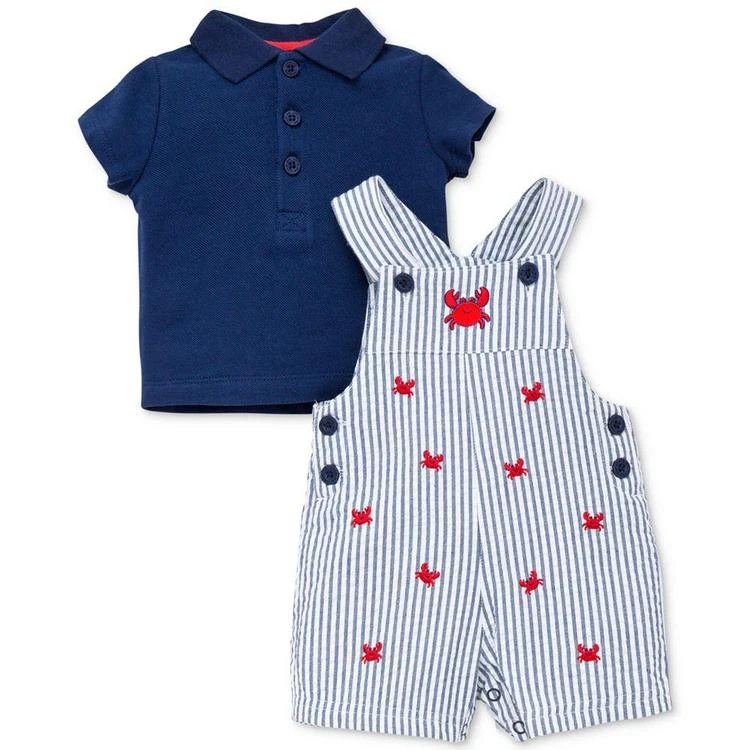 商品Little Me|2-Pc. Cotton Polo Shirt & Crabs Overall Set, Baby Boys (0-24 months),价格¥120,第3张图片详细描述