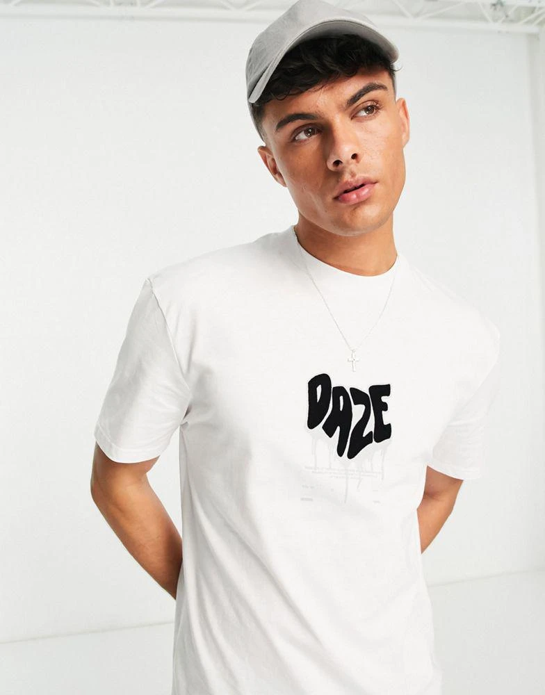 商品River Island|River Island daze print t-shirt in white,价格¥197,第1张图片