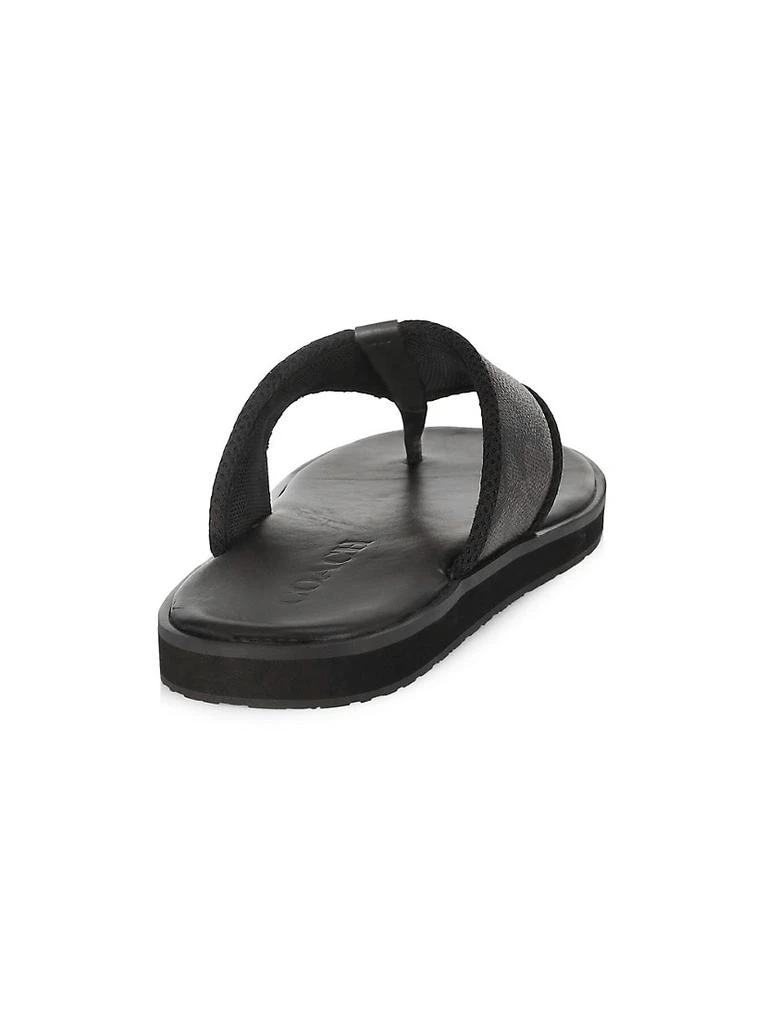 商品Coach|Logo Jacquard Leather Flip-Flops,价格¥933,第3张图片详细描述