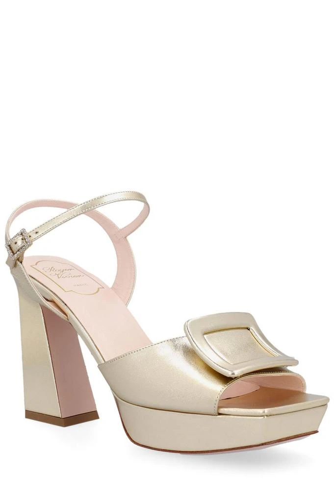 商品Roger Vivier|Roger Vivier Covered Buckle Platform Sandals,价格¥4406,第2张图片详细描述