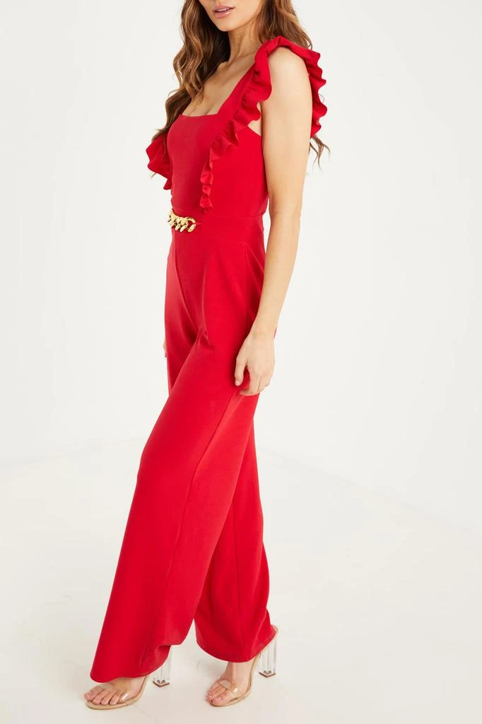 商品QUIZ|Chiffon Front Frill Jumpsuit,价格¥76,第2张图片详细描述