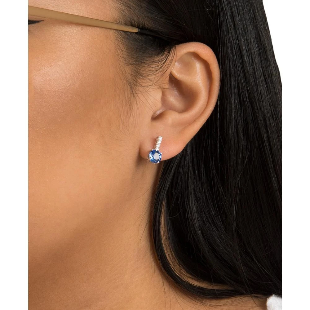 商品Giani Bernini|Fine Crystal with Cubic Zirconia Bar Drop Earring in Sterling Silver (Available in Clear, Blue, Light Blue and Red),价格¥198,第2张图片详细描述