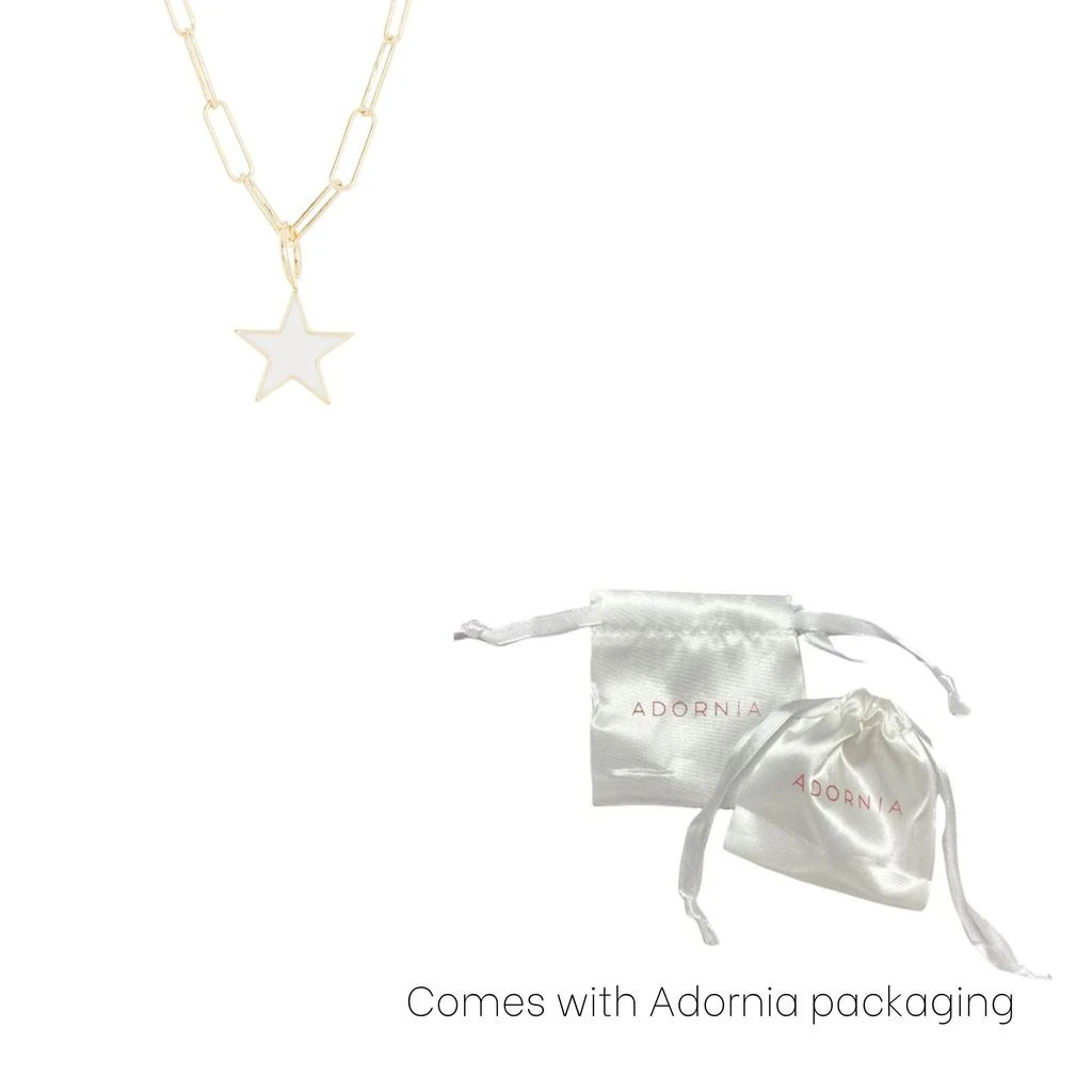 商品ADORNIA|White Enamel Star Pendant Necklace gold,价格¥390,第2张图片详细描述