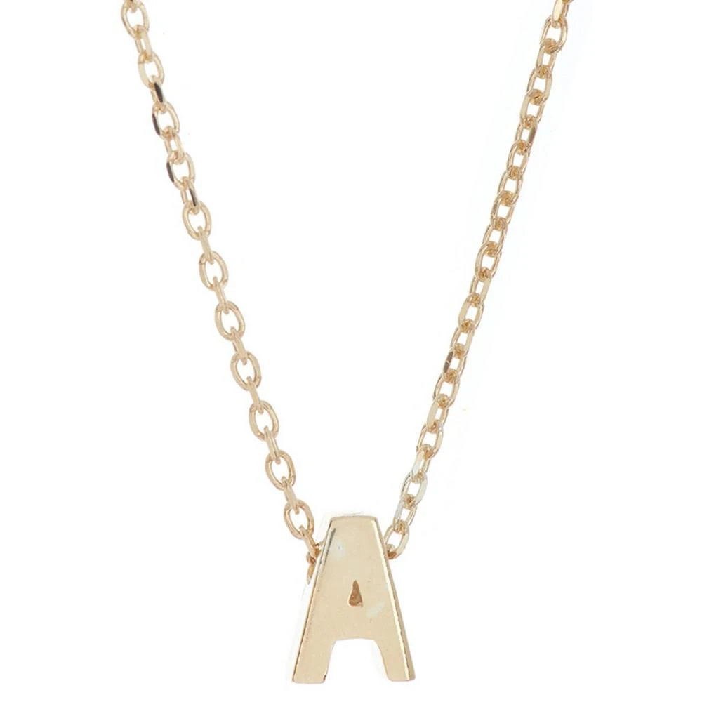 商品ADORNIA|14k Gold-Plated Mini Initial Pendant Necklace, 16" + 2" extender,价格¥168,第1张图片